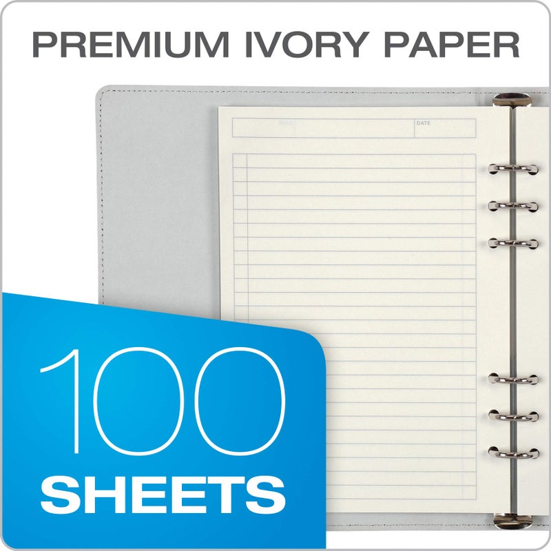 Oxford 6-Ring Professional Notebook, 7 x 9 Inch, Refillable Notebook, Writing Journal, Ivory Paper, 100 Sheets, Blush Pink Faux Leather Cover (90005) - Image 5