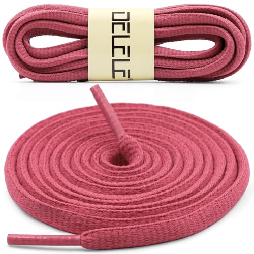 DELELE 2 Pair Oval Shoes laces Half Round 1/4" Athletic Shoelaces Shoe Strings Hot Pink-51 inch - Image 2