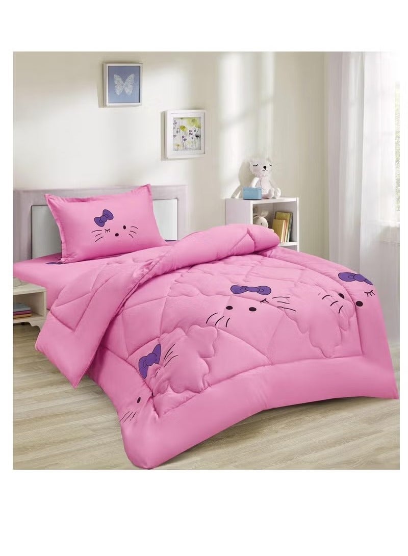 مينج لي لحاف سرير أطفال مقاس مفرد 3 قطع، يتضمن لحاف و ملاءة سرير وغطاء وسادة نوم و غطاء، لحاف خفيف الوزن ويستخدم على الاتجاهين، مناسب لجميع الفصول - Image 1