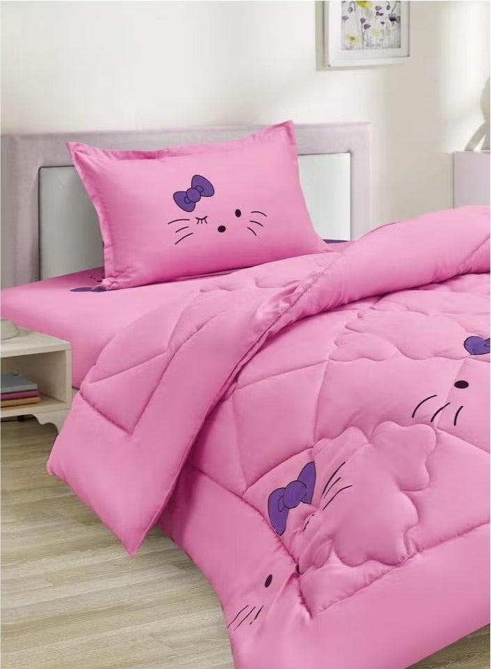 مينج لي لحاف سرير أطفال مقاس مفرد 3 قطع، يتضمن لحاف و ملاءة سرير وغطاء وسادة نوم و غطاء، لحاف خفيف الوزن ويستخدم على الاتجاهين، مناسب لجميع الفصول - Image 2