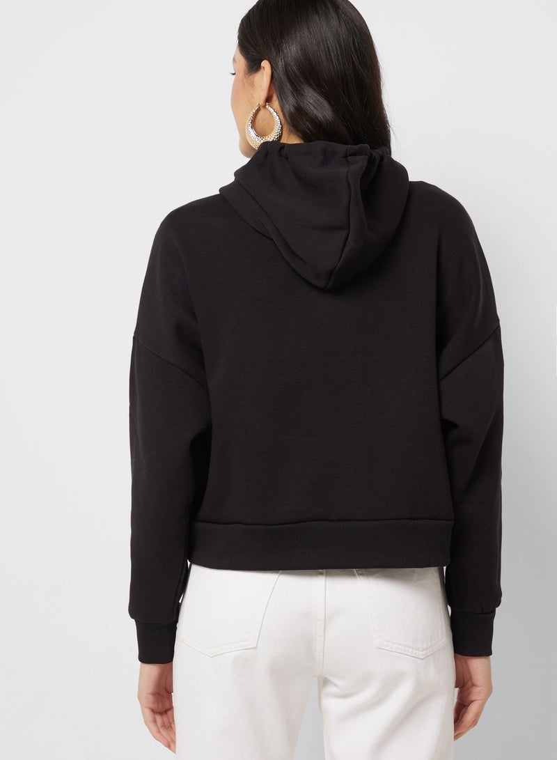 GUESS Drawstring Detail Printed Hoodie - Image 2