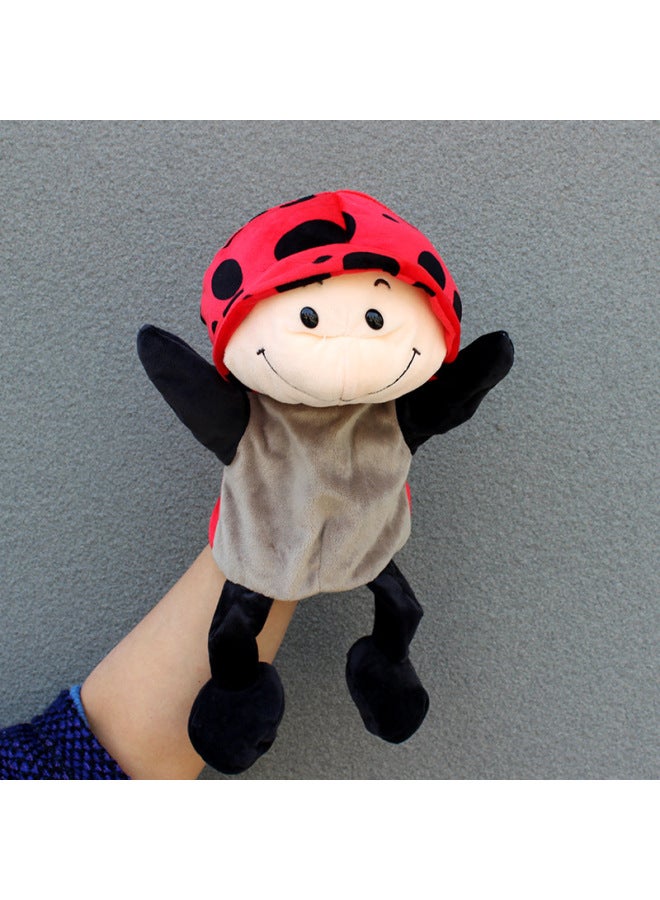 Full-body Hand Doll Toy Animal Gloves Doll Open Mouth Ventroll Doll Parent-child Interactive Performance Early Childhood Education-Color:Ladybug-Height:30cm Large Hand Puppet  - Image 1