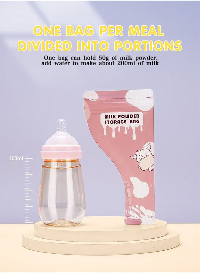 Lemon 30 Pcs Baby Milk Powder Dispensers, Portable Feeding Milk Powder Storage Pack Disposable Milkpowder Pouches for Travel Trip, for Feeding Milk Food Bag, 200 ML  - Image 2
