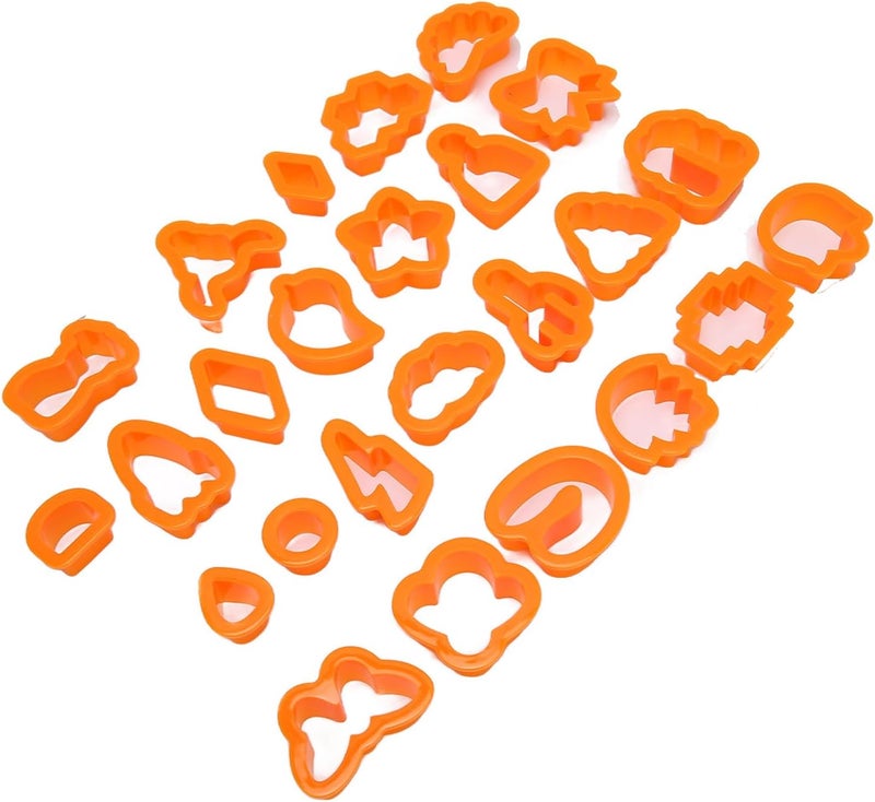klarako Clay Earring Cutters 25Pcs Plastic Handicraft Set Assorted Styles Made for Polymer Earrings Perfect for Handmade Clay Craft (Orange) - Image 5
