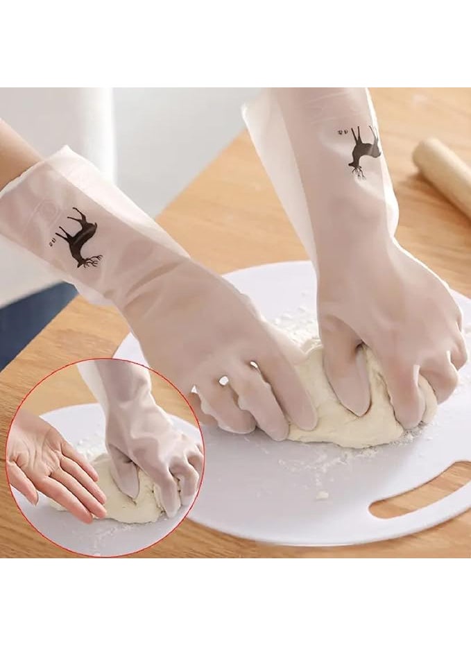 Epsilon Epsilon Polyvinyl Chloride Reusable Kitchen Cleaner Hand Gloves For Dishwashing Cleaning Gloves For Kitchen Utensils Anti Slip Gloves For Gardening Pet Grooming Car Washing (1 Pair Deer), Pack of 1  - Image 5