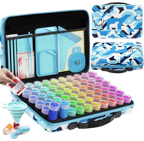 ARTDOT 60 Slots Storage Container for Diamond Art Kits for Adults,Portable Bead Storage Boxes for Diamond Painting Accessories and Tools - Image 1