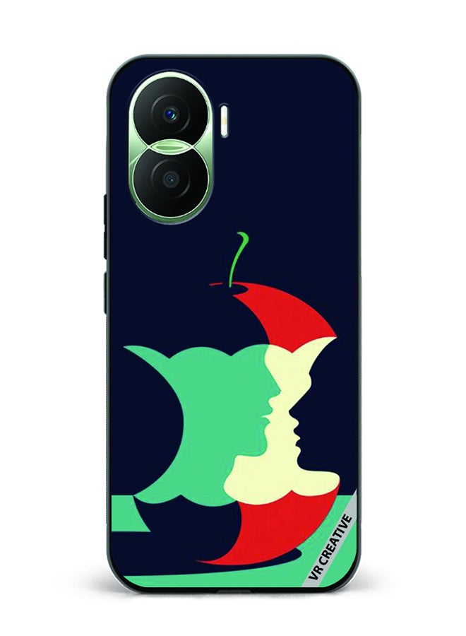 VR CREATIVE Protective Case Cover For Honor Play7T Pro Eaten Apple Design Multicolour - Image 1