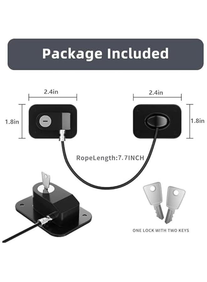 HOOKOR Durku 3Pack Stainless Steel Refrigerator Lock,1pc Refrigerator Lock with 2 Keys, Teenager Safety Lock, with Easy-to-Install Adhesive Backing, Suitable for Cabinet Locks, Freezer Locks and Drawer Loc - Image 2