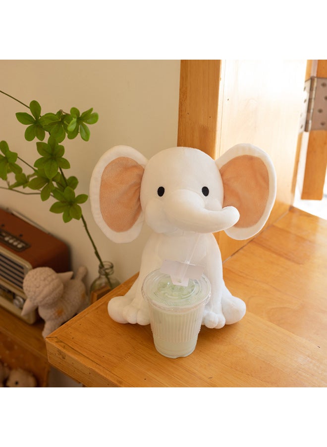 Soft Plush Elephant Toy Doll Baby Sleeping Aid Elephant Comfort Pillow Children's Birthday Gift Fabric Doll-Color:Gray-Height:25cm 0.18kg - Image 5