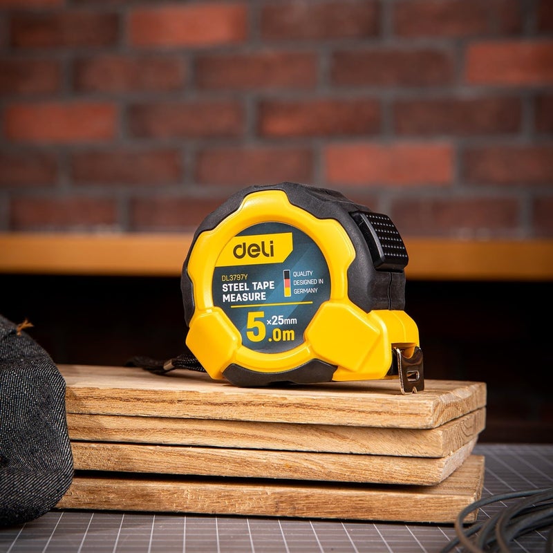ديلي شريط قياس ذاتي القفل Dl3797Y، مقاس 5 أمتار × 25 مم - Image 3