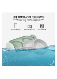 NNC PETS Ceramic cat bowl set for cats & small dogs, Ergonomic plastic cat feeder stand with Dual ceramic bowls, Spoon, Adjustable function, and Non-slip bottom, Easy to clean 40 cm (Green)  - Image 4