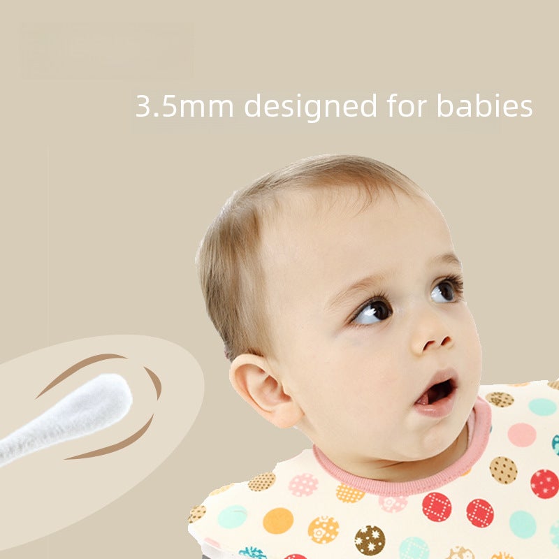 Misuta baby cotton swab baby special ear and nose cleaning stick paper shaft double head ear digging spoon screw head 400(200 PCs/box [ear spoon + spiral]]) - Image 4