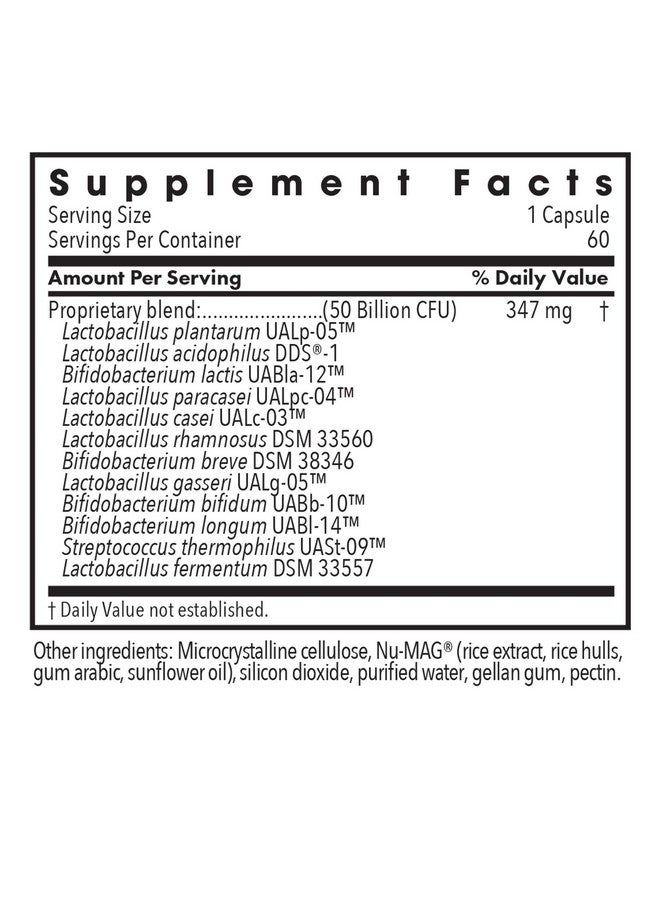 اليرجي ريسيرتش جروب مجموعة أبحاث الحساسية - مكمل غذائي أساسي حيوي كامل - بروبيوتيك عالي الفعالية للرجال والنساء، يدعم صحة الأمعاء والجهاز الهضمي، 50 مليار وحدة تشكيل مستعمرة، كبسولات نباتية ذات إطلاق بطيء - 60 كبسولة - Image 3