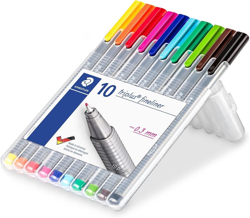 STAEDTLER Triplus Fineliner Superfine Point Pens - Pack of 10 - Image 1
