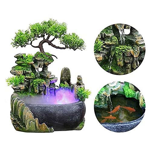 JOINDATAT Rockery Stream Tabletop Fountain Zen Meditation Indoor Waterfall Feature with Automatic Pump and Switch Desktop Fountain for Home Office Bedroom Decoration A - Image 3