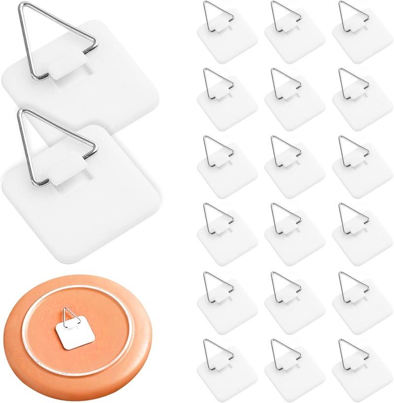 CoguZed 20-Pack 1.25 Inch Invisible Adhesive Plate Hanger Set - Vertical Plate Holders for Wall - Image 1