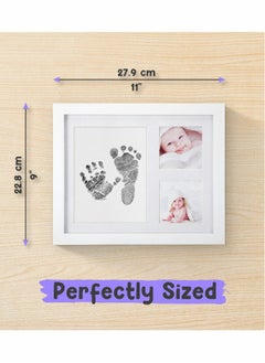 Generic Baby Handprint and Footprint Set, Baby Photo Frame with Ink, 3,Window Square Design  - Image 2