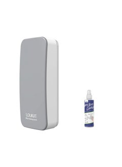 Loukin Magnetic Dry Erase Eraser, Whiteboard Eraser, Glass Board Eraser(Gray), One Bottle Of 3.4 Fl Oz Whiteboard Cleaner Included, For Classroom, Home And Office Use  - Image 1