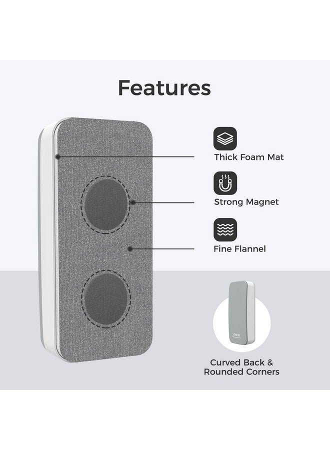 Loukin Magnetic Dry Erase Eraser, Whiteboard Eraser, Glass Board Eraser(Gray), One Bottle Of 3.4 Fl Oz Whiteboard Cleaner Included, For Classroom, Home And Office Use - Image 3