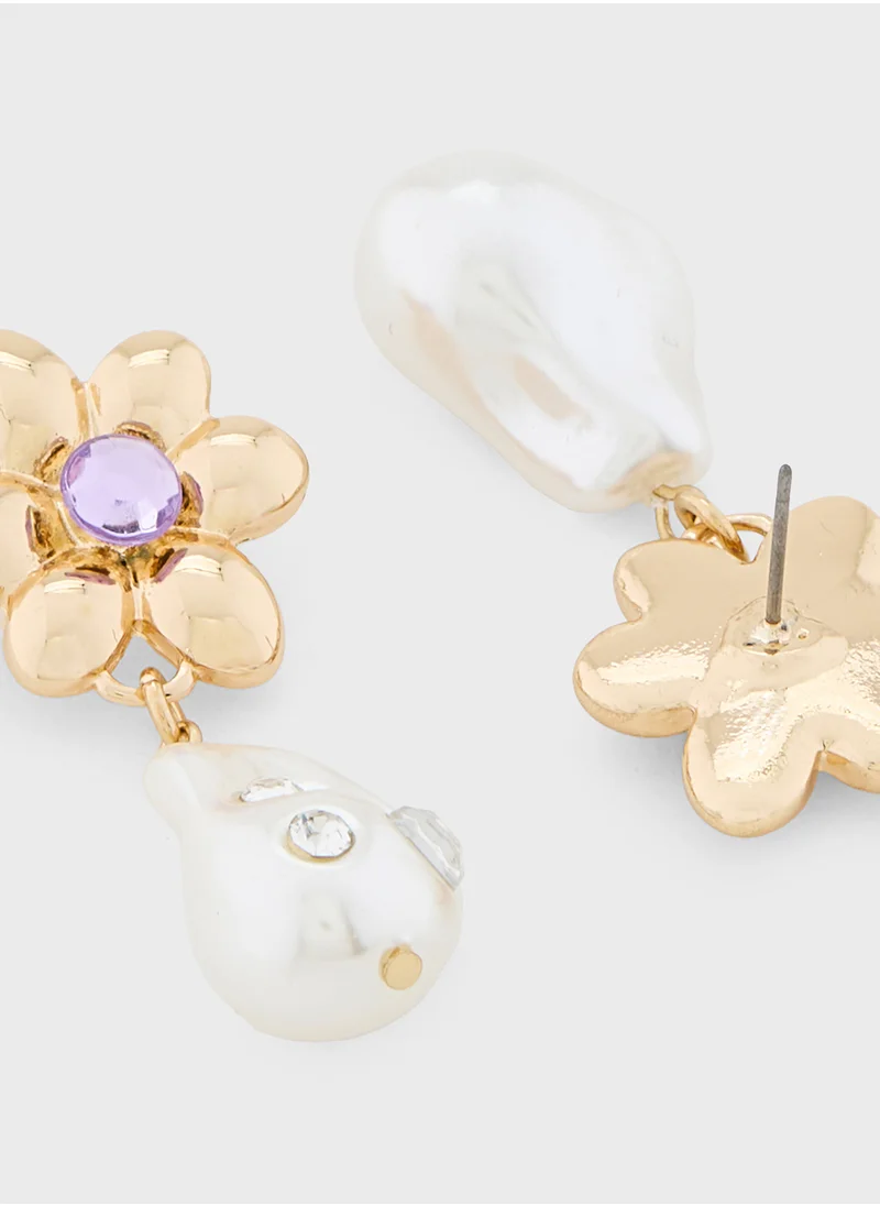 ايلا Floral Drop Pearl Earrings