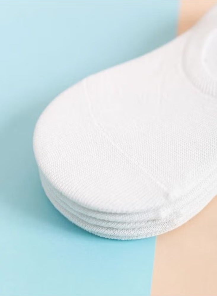 Plain White Socks Set of 5 Pairs  - Image 5