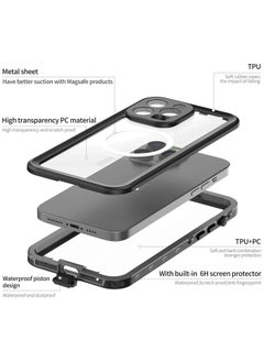 Generic IP68 Waterproof Case for IPhone 16 Pro Max (2024),Clear Magnetic Anti-fall Frosted Phone Case,Sealed Anti-yellowing Protective Cover Suitable for Swimming u0026 Diving  - Image 2