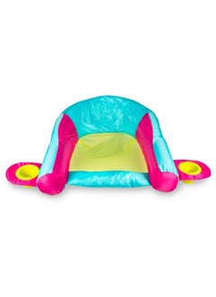 SwimWays SwimWays 6047149 AquaLinx Interlocking Cup Holder Pool Float Lounger, Cyan/Pink  - Image 1