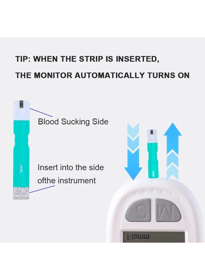 Eworld Fully Automatic Portable Blood Glucose Meter, Accurate and Easy to Use Diabetes Testing Device with 50 Test Strips, Lancet Pen and 50 Lancets, Fast Results, Memory Storage and Code-Free Operation - Image 3