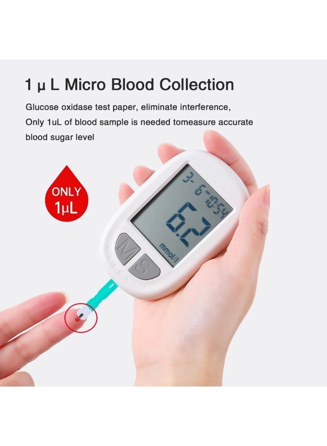 Eworld Fully Automatic Portable Blood Glucose Meter, Accurate and Easy to Use Diabetes Testing Device with 50 Test Strips, Lancet Pen and 50 Lancets, Fast Results, Memory Storage and Code-Free Operation - Image 4