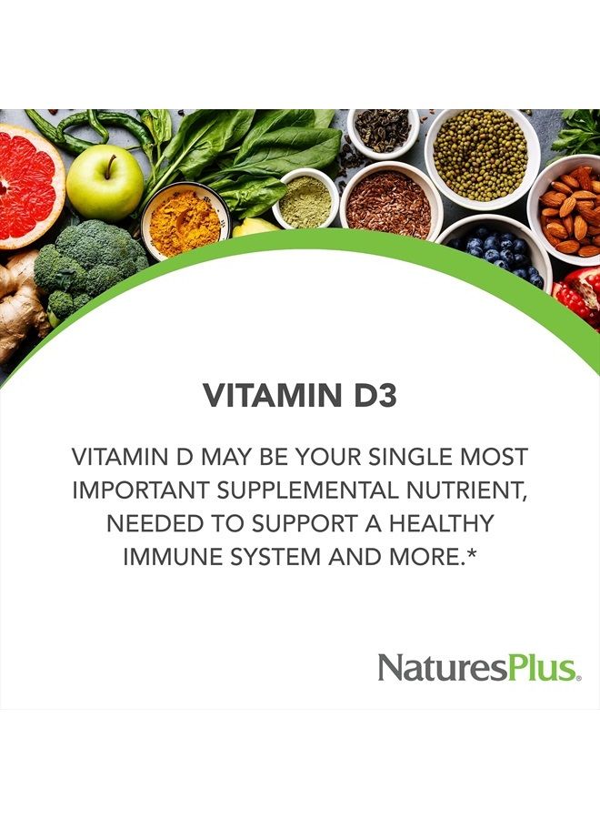 Nature's Plus NaturesPlus Vitamin D3 (Cholecalciferol) - 10,000 iu, 60 Softgels - Maximum Potency for Healthy Bones & Teeth - Heart Health & Immune System Support - Total Body Health - Gluten-Free - 60 Servings  - Image 3