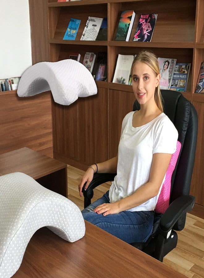 ALEVMOOM Sleeping Cuddle Arm Pillow for Couple Memory Foam Travel Arched Shaped U Pillow Providing Comfort and Support on Table Bed Office - Image 2