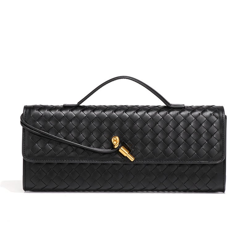 Dinner Woven Exquisite Clutch Bag Women'S Fashion Niche Design Light Luxury Shoulder Bag Trendy Simple Accordion Bag - Image 2