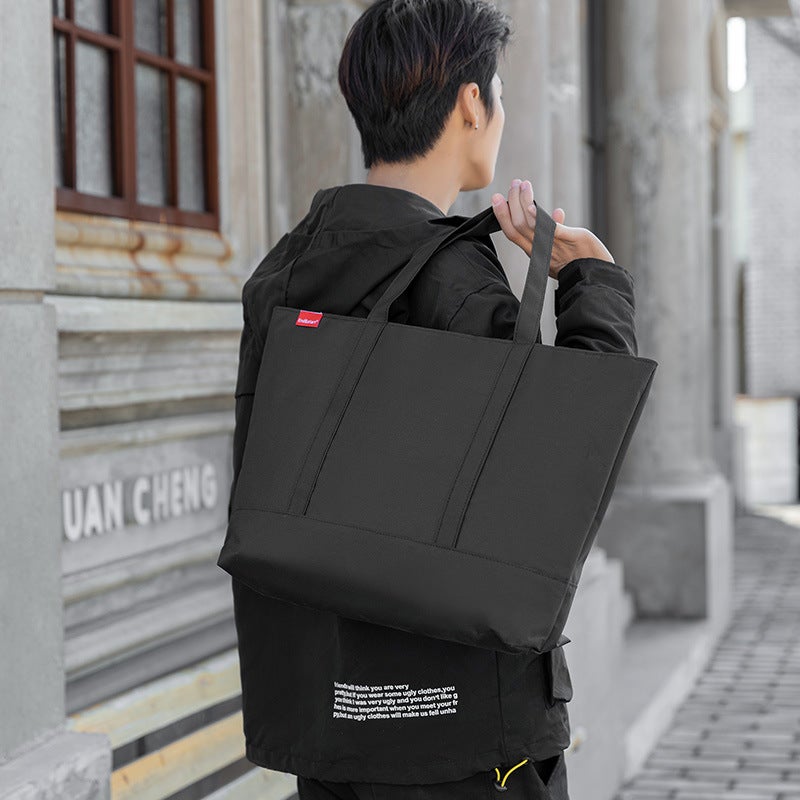 Japanese Style Mens Casual Canvas Messenger Bag Black  - Image 3