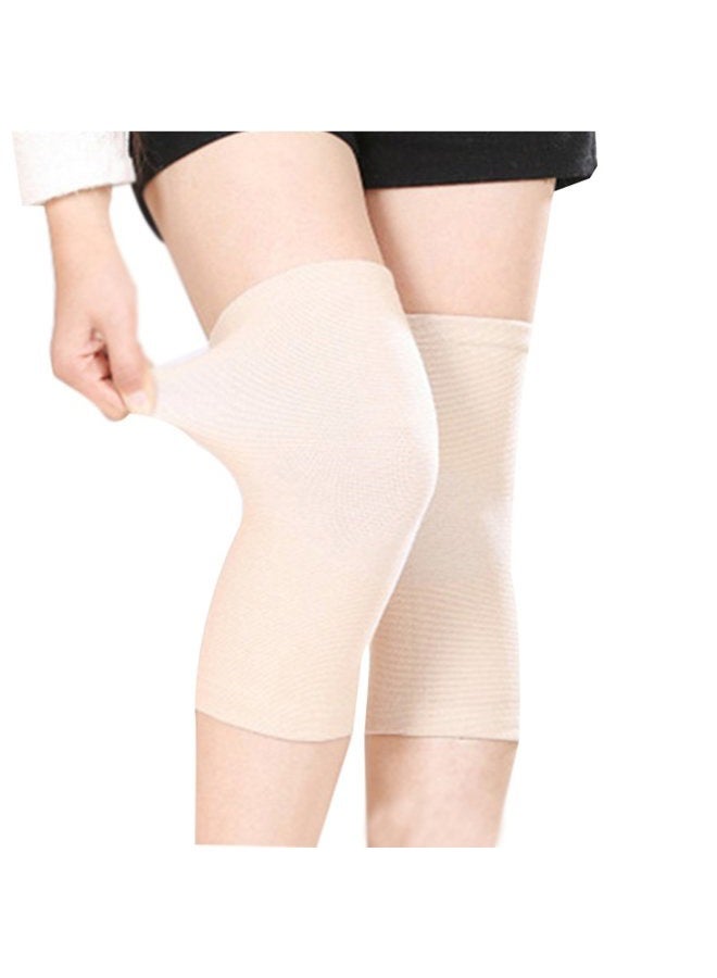 JUMISEE (One Pair) Bamboo Fabric Knee Sleeves for Knee Support, Circulation Improvement & Pain Relief,Sport Compression for Running, Pain Management, Arthritis Pain Women & Men (Complexion, X-Large) - Image 1