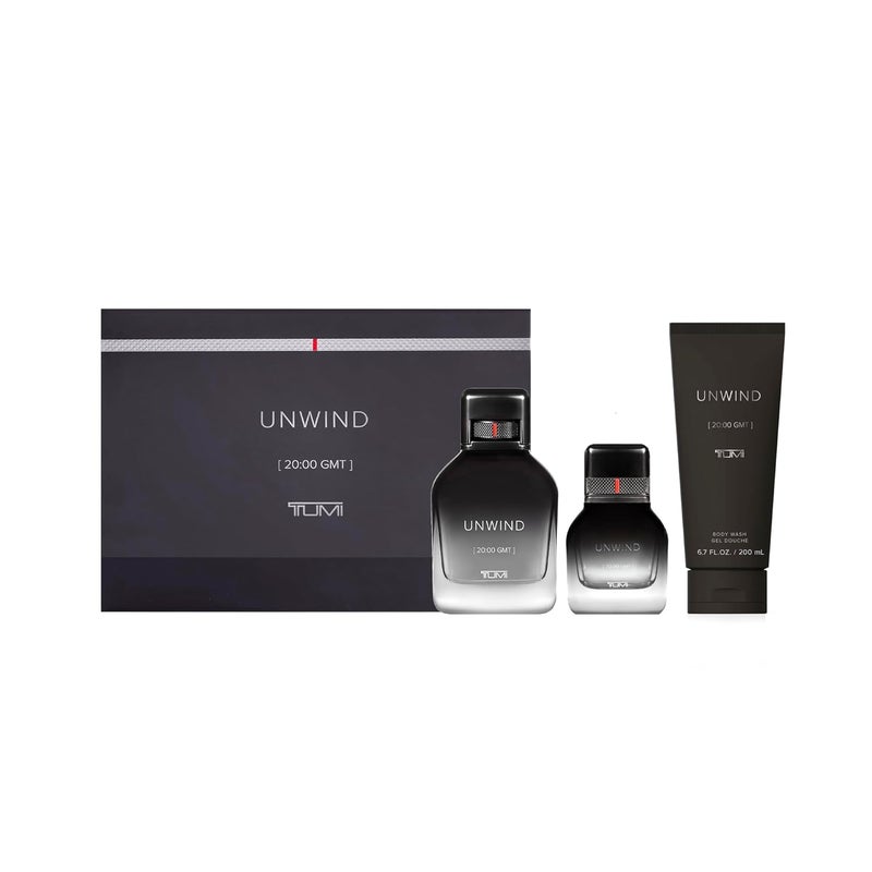 TUMI UNWIND 2000 GMT Gift Set  Warm Cologne  Body Wash for Men  34 oz  10 oz Eau de Parfum 67 oz Body Wash