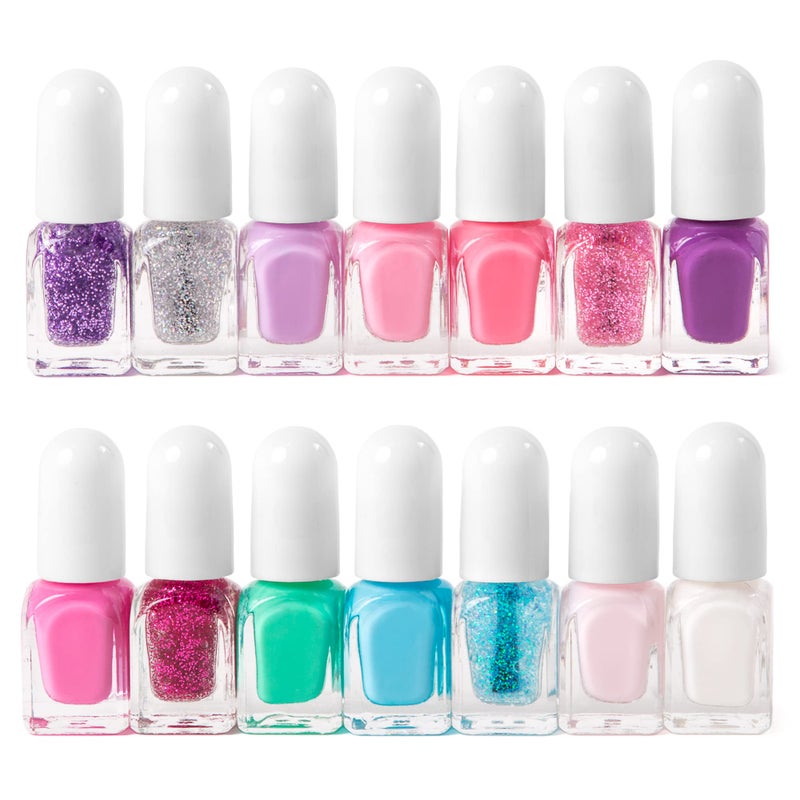 SIMPLE PLEASURES Unicorn Glitter Kids Nail Polish Set for Girls â€“ 14 Water-Based Non -Toxic Nail Art Kit - Gift Set for Girls Ages 7-12 - Image 3
