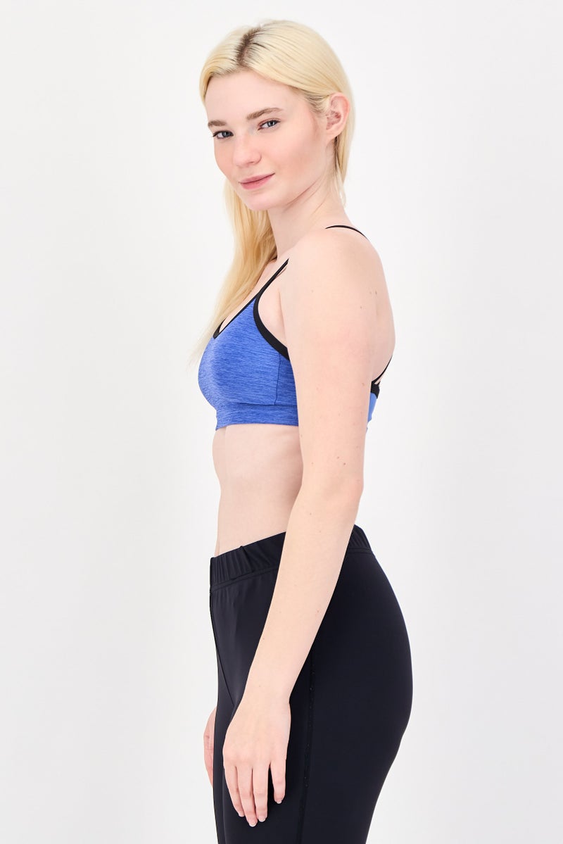 THE NORTH FACE Women Brand Logo Non-Padded Sports Bra, Blue - Image 3