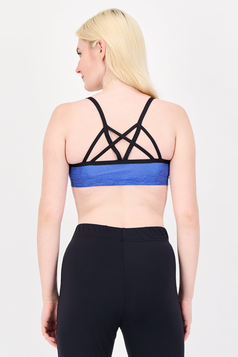 THE NORTH FACE Women Brand Logo Non-Padded Sports Bra, Blue - Image 4