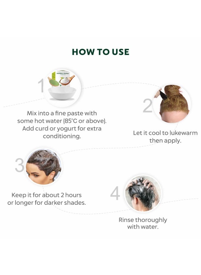 INDUS VALLEY Bio Organic Herbal Henna Powder Rich Colour and Lustrous Shine with Hair Dye Brush (100g) - Green - Image 3