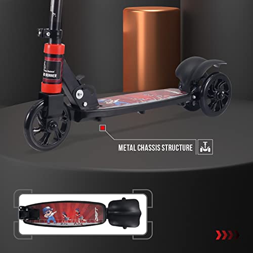 R for Rabbit Road Runner Drift Scooter for Kids of 2 to 4 Years Age, 3 Level Height Adjustment, PVC Wheels & Weight Capacity Upto 50 kg Kick Scooter with Brakes (Black) - Image 4