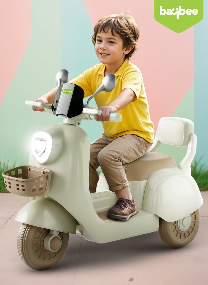 BAYBEE Lola Battery Operated Bike for Kids Ride on Toy Baby Bike Scooty with Light, Music, Storage, Kids Bike Rechargeable Battery Bike Electric Bike for Kids to Drive 1 to 4 Years Boy Girl Green - Image 2