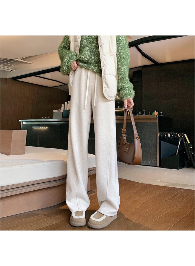 Yishangmei Women's Woolen Wide-leg Pants Autumn Winter Thickened Herringbone Wool Straight Casual Trousers Latest Slim Fit - Image 1
