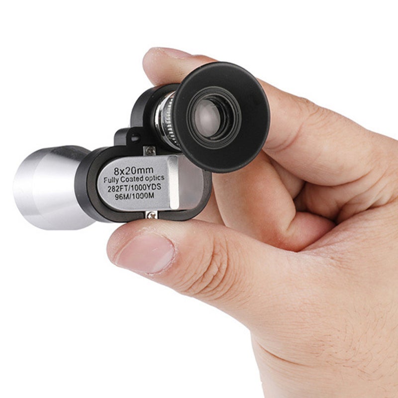 Monocular 8*20 Compact - Portable Pocket Type With Stainless Steel Housing, XP5 Wide Angle Lens, BAK4 Prism & FMC Coating for Outdoor Observation Enthusiasts - Image 4
