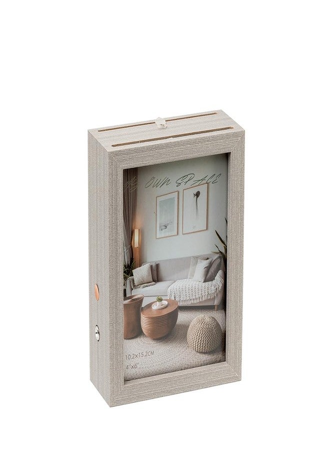 EAZYWAGON Double-Sided Wooden LED Photo Frame - 4x6 Inch (Grey) | Desktop & Tabletop Frame for Home Decor Office Desk Table Decoration & Gifting | Light-Up Photo Frame for Sweet Memories - Image 1