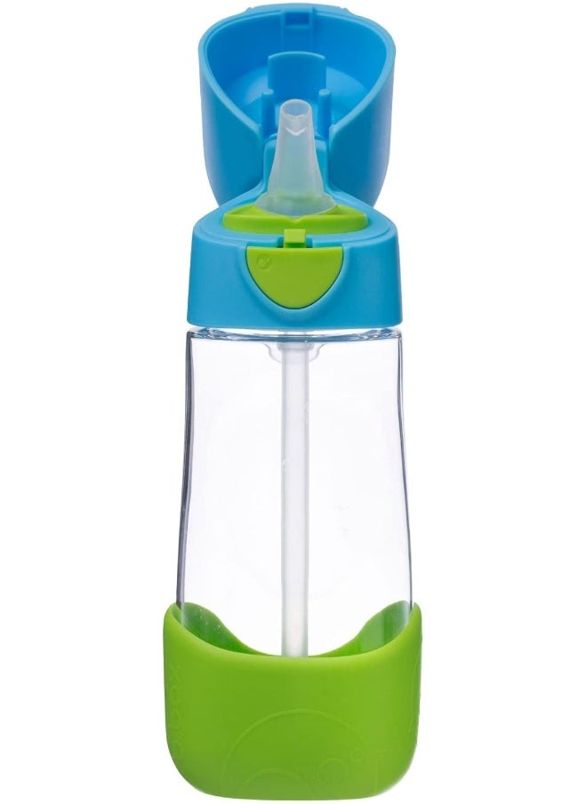b.box b.box 15oz Tritan Drink Bottle: Modern Water Bottle with Flip Straw for Toddlers & Kids. Spill Proof, Leak Proof, BPA Free. Great for School/Daycare or Next Step after Sippy Cups (Ocean Breeze)  - Image 4