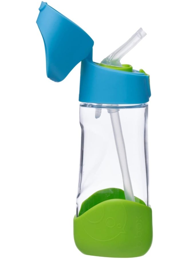 b.box b.box 15oz Tritan Drink Bottle: Modern Water Bottle with Flip Straw for Toddlers & Kids. Spill Proof, Leak Proof, BPA Free. Great for School/Daycare or Next Step after Sippy Cups (Ocean Breeze)  - Image 1