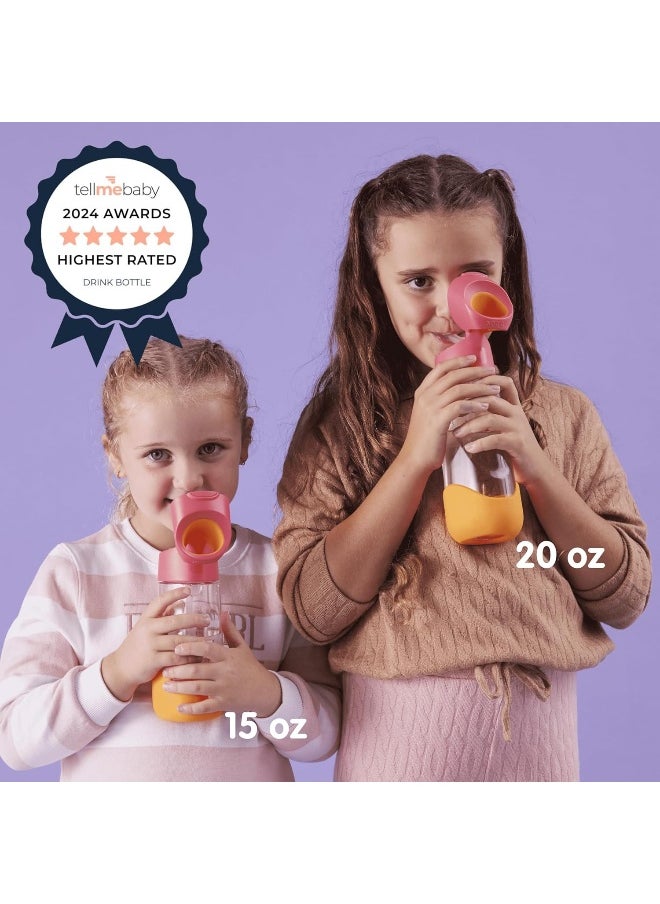 b.box b.box 15oz Tritan Drink Bottle: Modern Water Bottle with Flip Straw for Toddlers & Kids. Spill Proof, Leak Proof, BPA Free. Great for School/Daycare or Next Step after Sippy Cups (Ocean Breeze)  - Image 2