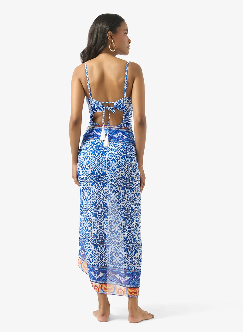 Ella Printed Swimsuit With Beach Sarong