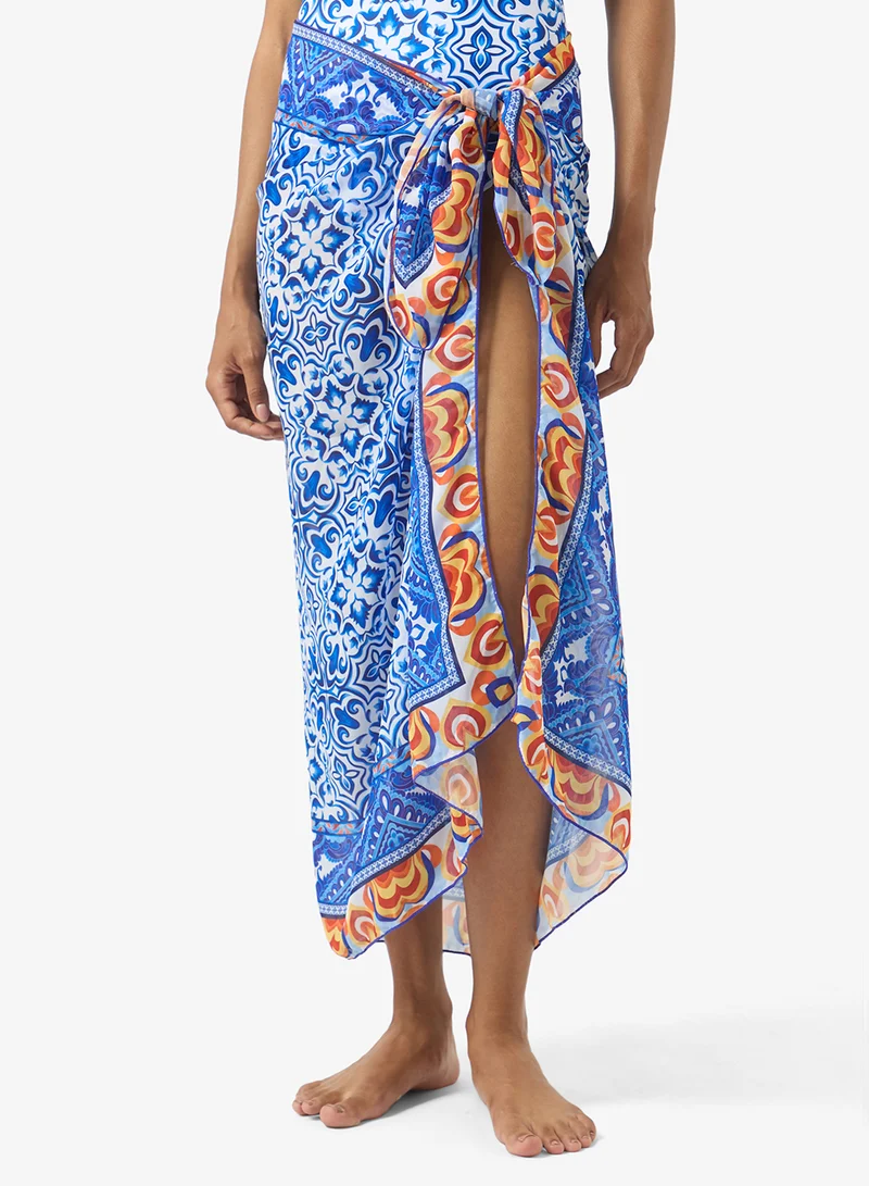 Ella  Printed Swimsuit With Beach Sarong for Women | Best Price UAE