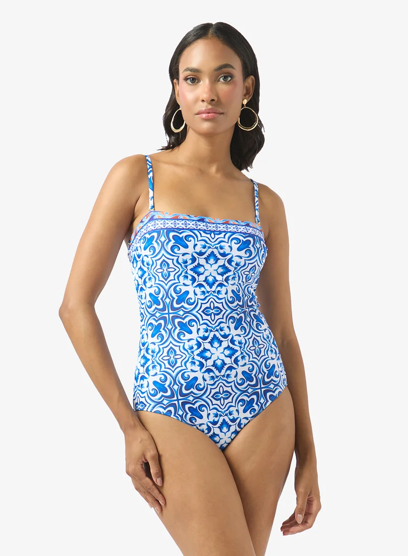 Ella  Printed Swimsuit With Beach Sarong for Women | Best Price UAE